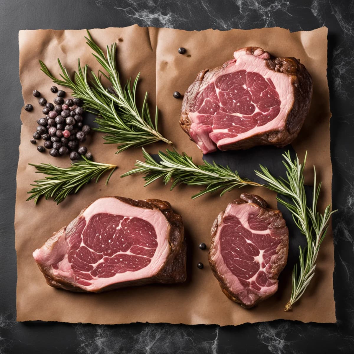 USDA Prime ribeye and filet mignon steaks on butcher paper — MeatWorks Custom Butchery wet-aged 28 days