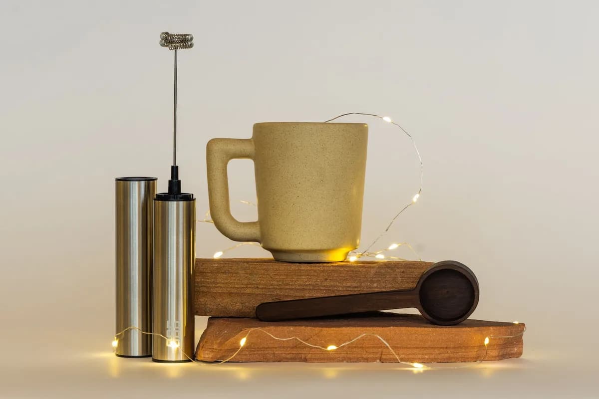 LOCOCO Ritual Kit with ceramic Oaxacan mug, handheld frother, wooden scoop and cocoa canister