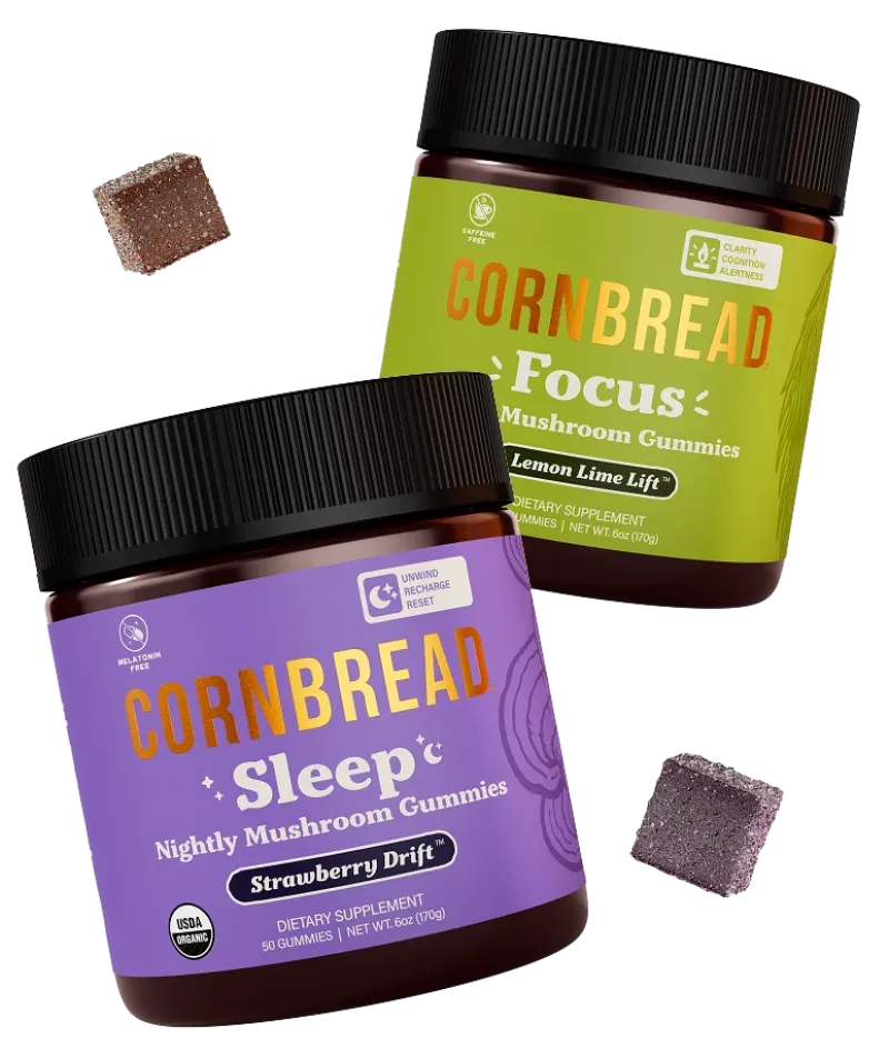Cornbread Mushroom Gummies - Focus and Sleep varieties